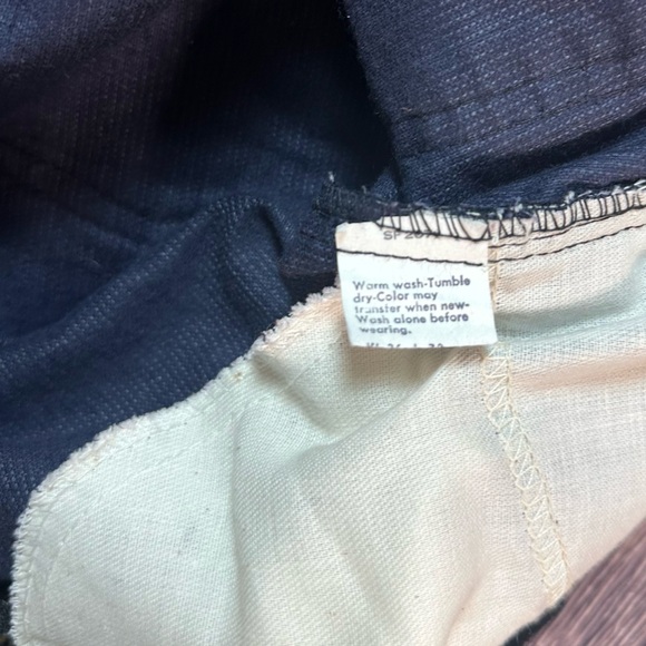 Vintage Men's Levi's Corduroy Bell Bottom Pants Navy 646 Talon - Picture 4 of 9